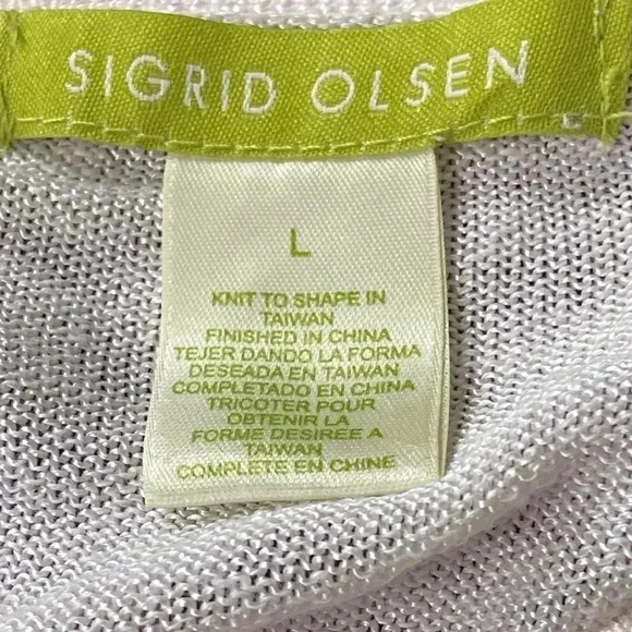 Sigrid Olsen cream knit sweater top shirt - Picture 12 of 14